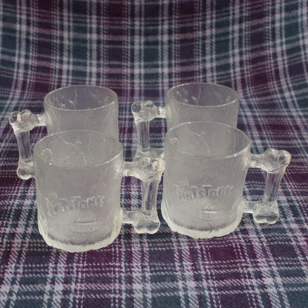 Flintstones McDonald's Pre Dawn Glass Mug Set of Four
